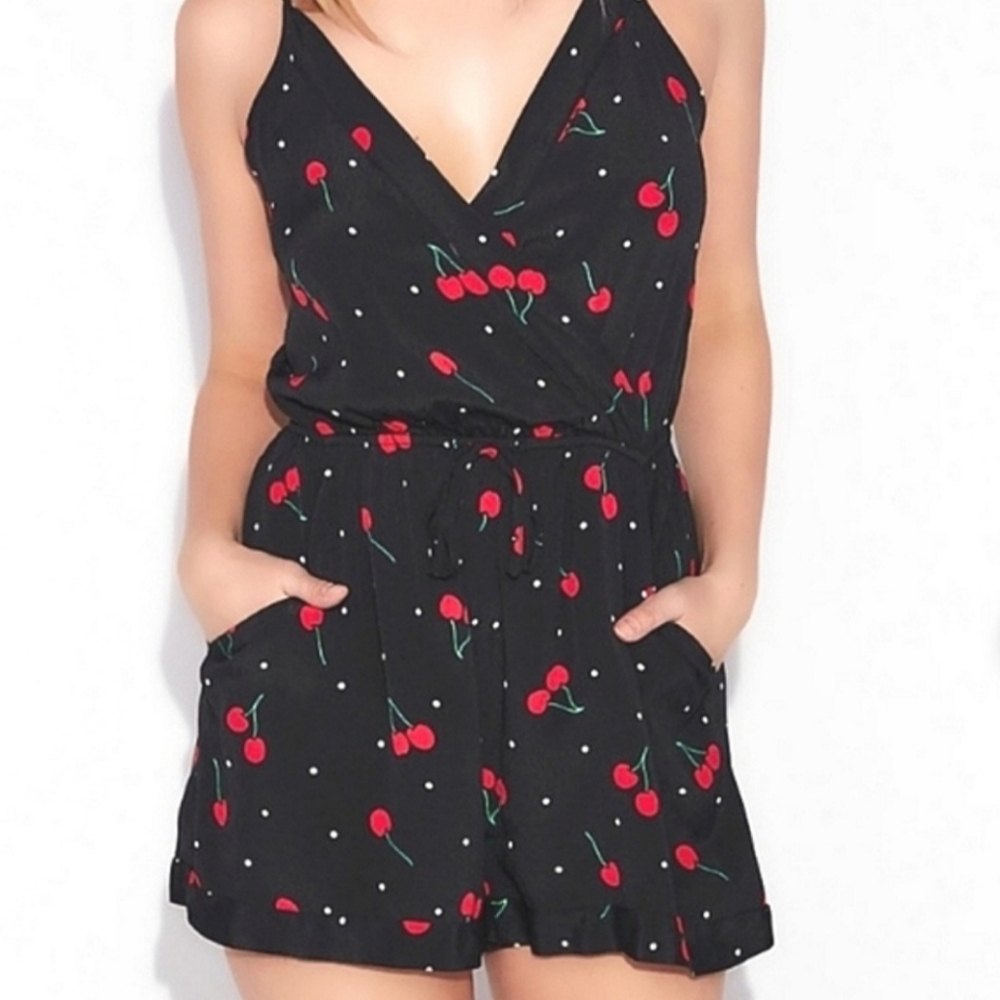 Express romper with cherry design